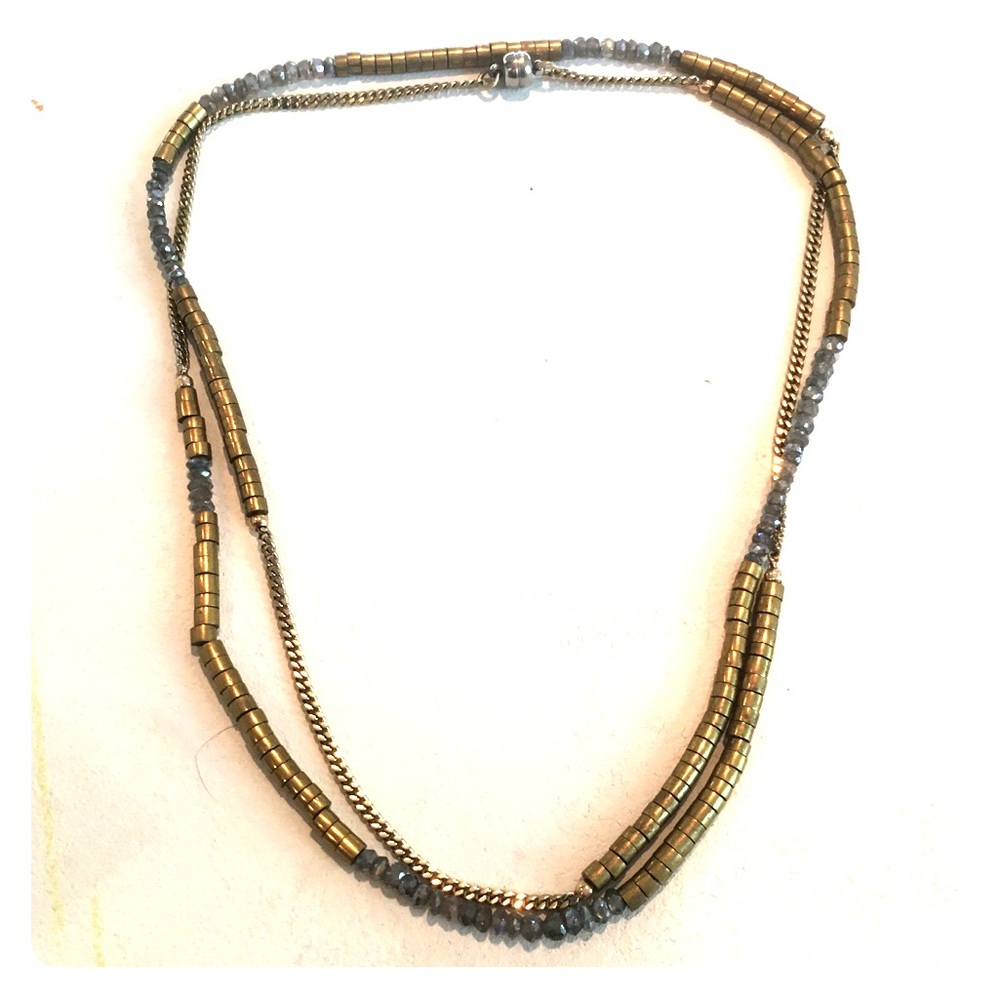 Gold and silver necklace. Magnetic clasp.